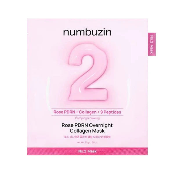 Numbuzin - No.2 Rose PDRN Overnight Collagen Mask, 37g, 1 styck